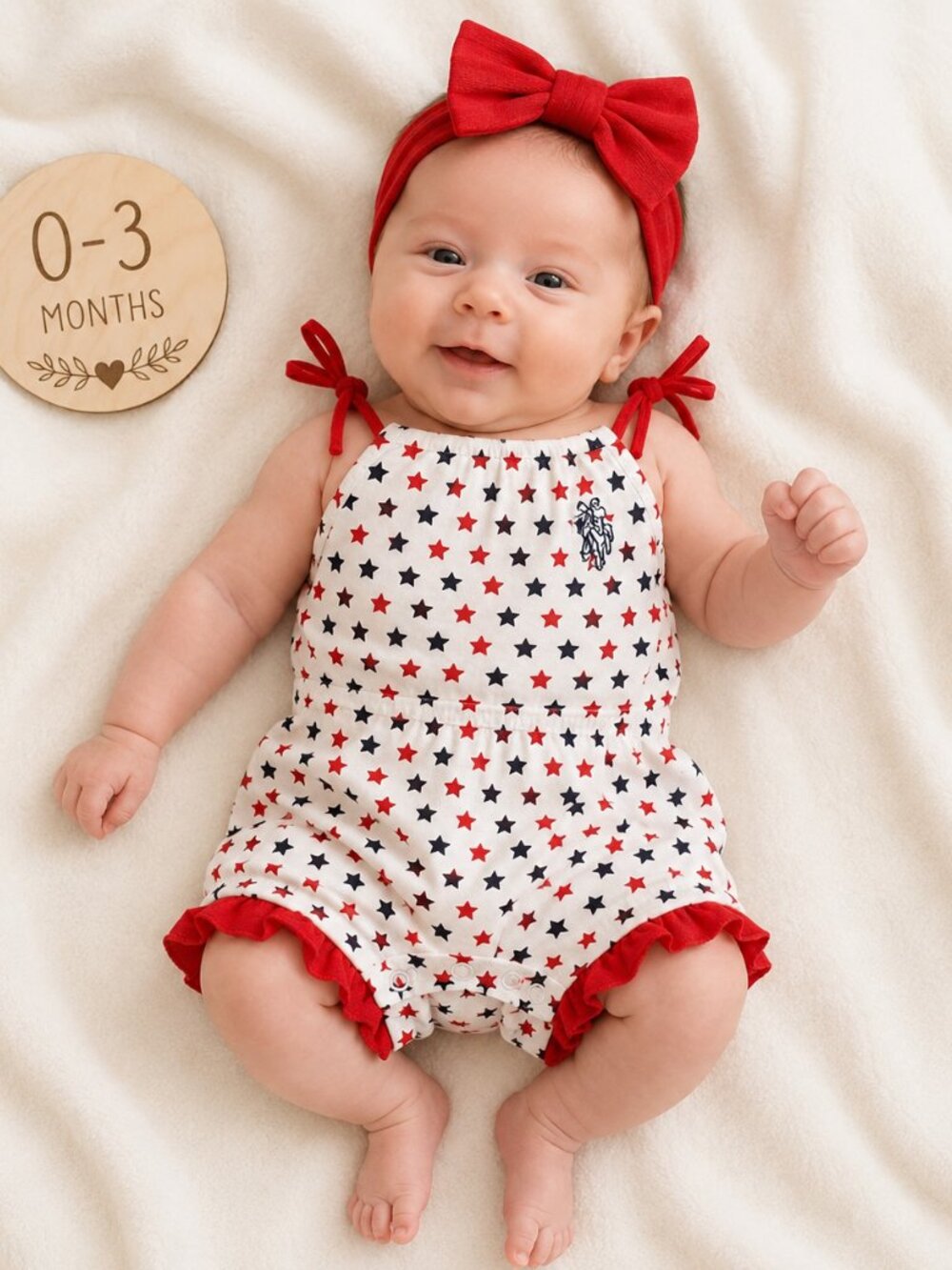 U.S. Polo Assn. Starred Onesie Baby 0-3M